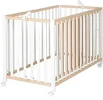 Roba Klappbett, Wei&szlig;, Natur, Holzwerkstoff, 60x120 cm, Babym&ouml;bel, Babybetten,