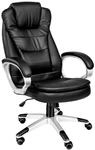 tectake B&uuml;rostuhl, Schwarz, Leder, 53x55x53 cm, Arbeitszimmer, B&uuml;rost&uuml;hle,