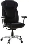 Mid.you Chefsessel, Schwarz, Silber, Kunststoff, Textil, Drehkreuz, 63x131x53 cm,