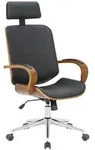 CLP Drehstuhl, Schwarz, Walnuss, Metall, 70x118x70 cm, Arbeitszimmer, B&uuml;rost&uuml;hle,