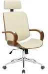 CLP Drehstuhl, Creme, Walnuss, Metall, 70x118x70 cm, Arbeitszimmer, B&uuml;rost&uuml;hle,