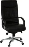 Mid.you Chefsessel, Schwarz, Metall, Kombination Echtleder/Lederlook, Drehkreuz,
