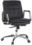 Mid.you Drehstuhl, Schwarz, Metall, Kombination Echtleder/Lederlook, Rindleder,