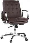 Mid.you Drehstuhl, Braun, Metall, Kombination Echtleder/Lederlook, Nappaleder,