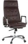 Mid.you Chefsessel, Braun, Metall, Kombination Echtleder/Lederlook, Nappaleder,