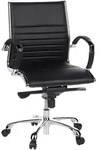 Mid.you Drehstuhl, Schwarz, Chrom, Metall, Kombination Echtleder/Lederlook,