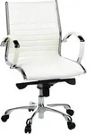 Mid.you Drehstuhl, Creme, Chrom, Metall, Kombination Echtleder/Lederlook, Drehkreuz,