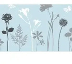 Sichtschutzfolie Blossom, Grau, Wei&szlig;, Dunkelgrau, Transparent, Kunststoff, 45x150