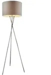 Globo Stehleuchte Gustav, Chrom, Textil, 62x160x62 cm, Fu&szlig;schalter, Lampen &