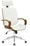 CLP Drehstuhl, Wei&szlig;, Walnuss, Metall, 70x118x70 cm, Arbeitszimmer, B&uuml;rost&uuml;hle,