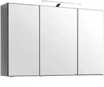 Xora Spiegelschrank, Graphit, Metall, 6 F&auml;cher, 100x64x20 cm, Made in Germany,