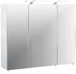 Mid.you Spiegelschrank Schildmeyer Dorina, Wei&szlig;, Wei&szlig; Hochglanz, Metall, 6 F&auml;cher,