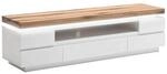 Lowboard Romina, Wei&szlig;, Eiche, Holzwerkstoff, Asteiche, massiv, 5 Schublade(n)