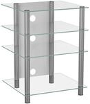 Mid.you Phonotisch, Klar, Silber, Metall, Glas, rechteckig, 54x70x47 cm, Kabelkanal,