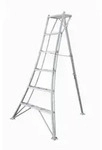 Leiter, Silber, Metall, 125x180x20 cm, standsicher, Haushaltsreinigung, Leitern