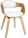 CLP Armlehnenstuhl, Wei&szlig;, Eukalyptusholz, Holz, 49x73x46 cm, Esszimmer, St&uuml;hle,