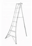 Leiter, Silber, Metall, 125x240x20 cm, standsicher, Haushaltsreinigung, Leitern