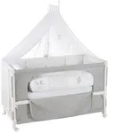 Roba Beistellbett roba Fox u0026 Bunny, Grau, Wei&szlig;, Textil, Holzwerkstoff,