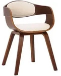 CLP Armlehnenstuhl, Creme, Walnuss, Holz, 49x73x46 cm, Esszimmer, St&uuml;hle,