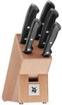 WMF Messerblock Classic Line, Natur, Schwarz, Holz, Metall, 6-teilig, Buche, Kochen,
