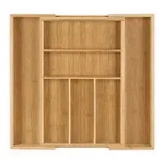 Relaxdays Besteckkasten, Hellbraun, Holz, Holzwerkstoff, 48x5x46 cm, K&uuml;chenzubeh&ouml;r,