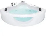 Beliani Whirlpool-Badewanne, Wei&szlig;, Kunststoff, Dreieckig, 138x61x190 cm,...