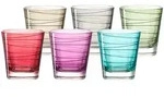 Leonardo Gl&auml;serset Vario, Mehrfarbig, Glas, 6-teilig, 250 ml, 26x9.8x17.4 cm, Essen