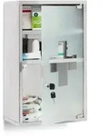 Relaxdays Medizinschrank, Mehrfarbig, Metall, Glas, 30x50.5x18 cm, Badezimmer,