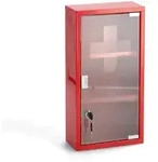 Zeller Present Medizinschrank, Rot, Metall, 2 F&auml;cher, 25x45x12 cm, Badezimmer,