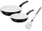 GSW Pfannenset Ceramica Blanca, Schwarz, Metall, 3-teilig, 2,2+3,2 L, rund,