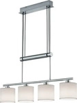 Trio Leuchten H&auml;ngeleuchte Garda, Wei&szlig;, Nickel, Metall, Textil,