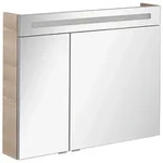 Mid.you Spiegelschrank B.Clever, Esche, Metall, 2 F&auml;cher, F, 90x71x16 cm,