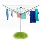 Relaxdays W&auml;schespinne, Silber, Metall, Kunststoff, 242x184x242 cm, Gartenzubeh&ouml;r,