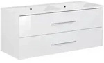 Mid.you Waschtischkombi B.Clever, Wei&szlig;, Metall, 2 Schublade(n) Schubladen, 120.0 cm,