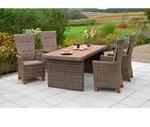 Gardenson Gartensessel, Natur, Cappuccino, Holz, Metall, Kunststoff, Textil, Akazie,