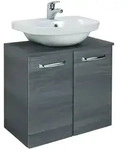 Xora Waschbeckenunterschrank, Graphit, Holzwerkstoff, 60x53x33 cm, Made in Germany,