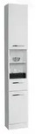 Carryhome Hochschrank, Wei&szlig;, Holzwerkstoff, 3 F&auml;cher, 1 Schublade(n) Schubladen,