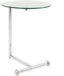Kare-Design Beistelltisch, Chrom, Metall, Glas, rund, Rundrohr, 46x62x51 cm,