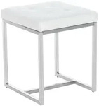 CLP Hocker, Wei&szlig;, Metall, 40x48x40 cm, Wohnzimmer, Hocker, Sitzhocker