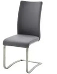 Livetastic Schwingstuhl, Grau, Edelstahl, Metall, Leder, Echtleder, Rindleder,