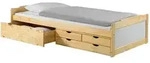 Idimex Funktionsbett, Natur, Wei&szlig;, Holz, Kiefer, Vintage, 99x49x205 cm, FSC Mix,
