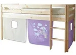 Mid.you Hochbett Ticaa 856371 Malte, Lila, Natur, Beige, Holz, Kiefer, vollmassiv,