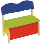 Roba Kindertruhenbank, Mehrfarbig, Holzwerkstoff, 2-Sitzer, 61.5x61.5x33.5 cm,