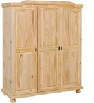 Mid.you Dreht&uuml;renschrank, Natur, Holz, Kiefer, massiv, 4 F&auml;cher, 150x180x56 cm,