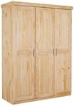Mid.you Dreht&uuml;renschrank, Natur, Holz, Kiefer, massiv, 4 F&auml;cher, 140x190x55 cm,