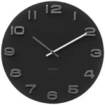 Onzeno Wanduhr, Schwarz, Glas, Rund, 35x35x4 cm, CE, Dekoration, Uhren, Wanduhren