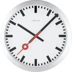 Nextime Wanduhr, Silber, Metall, 35x35x4.5 cm, RoHS, CE, Dekoration, Uhren, Wanduhren