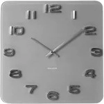 Karlsson Wanduhr, Grau, Glas, Quadratisch, 35x35x4 cm, CE, Dekoration, Uhren,