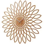 Karlsson Wanduhr Sunflower, Braun, Holzwerkstoff, 60x60x4 cm, Dekoration, Uhren,