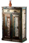 Mid.you Highboard, Mehrfarbig, Holz, Altholz, massiv, 4 F&auml;cher, 1 Schublade(n)